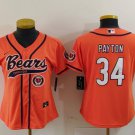 Women's Or Youth Walter Payton #34 Chicago Bears Stitched Jersey Orange Christmas Gift