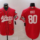 Jerry Rice #80 San Francisco 49ers Stitched Jersey Scarlet Christmas Gift