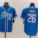 Jahmyr Gibbs #26 Detroit Lions Stitched Jersey Blue Christmas Gift
