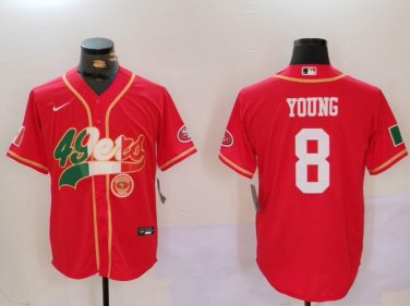 Steve Young #8 San Francisco 49ers Stitched Jersey Scarlet Fans Christmas Gift