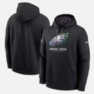 Men's Philadelphia Eagles 2024 Crucial Catch Club Pullover Hoodie Black Christmas Gift