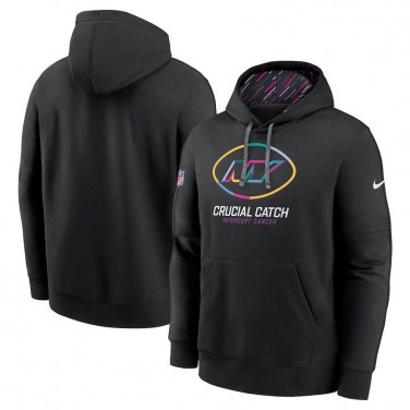 Men's New York Jets 2024 Crucial Catch Club Pullover Hoodie Black Christmas Gift