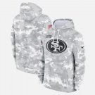 Men's San Francisco 49ers 2024 Salute to Service Club Fleece Pullover Hoodie Arctic Camo Gift