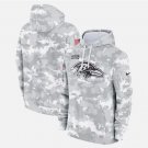 Men's Baltimore Ravens 2024 Salute to Service Club Fleece Pullover Hoodie Arctic Camo Gift