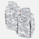 Men's Kansas City Chiefs 2024 Salute to Service Club Fleece Pullover Hoodie Arctic Camo Gift