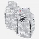 Men's Miami Dolphins 2024 Salute to Service Club Fleece Pullover Hoodie Arctic Camo Gift