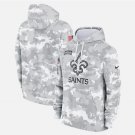 Men's New Orleans Saints 2024 Salute to Service Club Fleece Pullover Hoodie Arctic Camo Gift