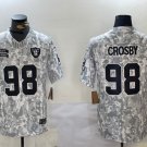 Maxx Crosby #98 Las Vegas Raiders 2024 Salute to Service Limited Jersey Arctic Camo Christmas Gift