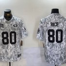 Jerry Rice #80 SF 49ers 2024 Salute to Service Limited Jersey Arctic Camo Christmas Gift