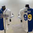 Aaron Donald #99 Los Angeles Rams Stitched Jersey White & Royal Christmas Gift