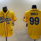 Aaron Donald #99 Los Angeles Rams Stitched Jersey Gold Christmas Gift