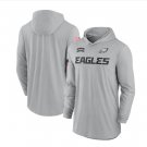 Men's Philadelphia Eagles 2024 Salute to Service Lightweight Long Sleeve Hooded T-Shirt Gray