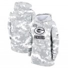 Green Bay Packers Women's 2024 Salute to Service Club Fleece Pullover Hoodie Arctic Camo Gift