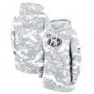San Francisco 49ers Women's 2024 Salute to Service Club Fleece Pullover Hoodie Arctic Camo Gift