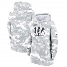 Cincinnati Bengals Women's 2024 Salute to Service Club Fleece Pullover Hoodie Arctic Camo Gift