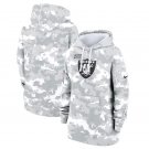Las Vegas Raiders Women's 2024 Salute to Service Club Fleece Pullover Hoodie Arctic Camo Gift