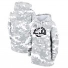 Los Angeles Rams Women's 2024 Salute to Service Club Fleece Pullover Hoodie Arctic Camo Gift