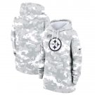 Pittsburgh Steelers Women's 2024 Salute to Service Club Fleece Pullover Hoodie Arctic Camo Gift