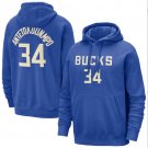 Giannis Antetokounmpo #34 Milwaukee Bucks 2024/25 City Edition Pullover Hoodie Royal