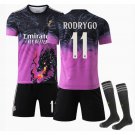 Rodrygo #11 Real Madrid 2025/26 Home Replica Player Jersey Purple & Black