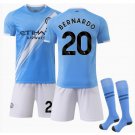 Bernardo #20 Manchester City Home Replica Player Jersey Light Blue