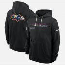 Men's Baltimore Ravens 2025 Crucial Catch Sideline Standard Hoodie Black Christmas Gift