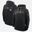 Men's New England Patriots 2025 Crucial Catch Sideline Standard Hoodie Black Christmas Gift
