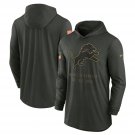 Men's Detroit Lions 2025 Salute to Service Sideline Lightweight Hooded Pullover Forest Green