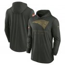 Men's New England Patriots 2025 Salute to Service Sideline Lightweight Hooded Pullover Forest Green