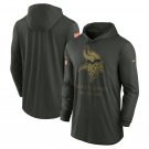 Men's Minnesota Vikings 2025 Salute to Service Sideline Lightweight Hooded Pullover Forest Green