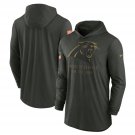 Men's Carolina Panthers 2025 Salute to Service Sideline Lightweight Hooded Pullover Forest Green