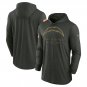 Men's Los Angeles Chargers 2025 Salute to Service Sideline Lightweight Hooded Pullover Forest Green