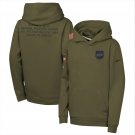 Buffalo Bills Youth 2025 Salute to Service Club Fleece Hoodie Olive Christmas Gift