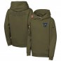 Detroit Lions Youth 2025 Salute to Service Club Fleece Hoodie Olive Christmas Gift