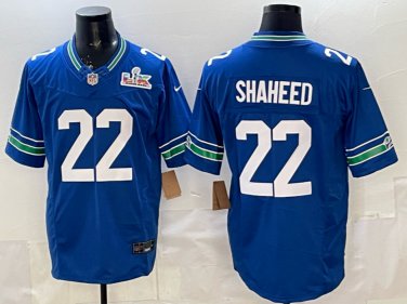Rashid Shaheed #22 Seattle Seahawks Super Bowl LX Patch Team Game Jersey Royal Gift