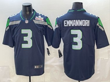 Nick Emmanwori #3 Seattle Seahawks Super Bowl LX Patch Game Jersey College Navy Gift
