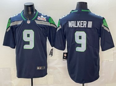 Kenneth Walker III #9 Seattle Seahawks Super Bowl LX Patch Game Jersey College Navy Gift