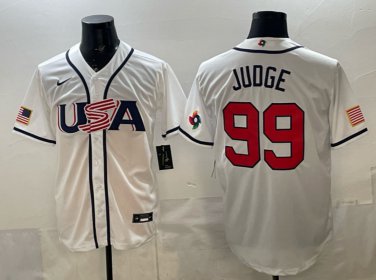 Aaron Judge #99 USA Baseball 2026 World Baseball Classic Home Stadium Jersey White