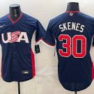 Paul Skenes #30 USA Baseball 2026 World Baseball Classic Road Stadium Jersey Navy