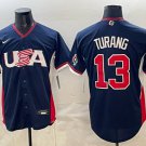 Brice Turang #13 USA Baseball 2026 World Baseball Classic Road Stadium Jersey Navy