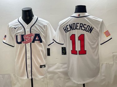 Gunnar Henderson #11 USA Baseball 2026 World Baseball Classic Home Stadium Jersey White