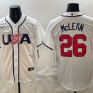 Nolan McLean #26 USA Baseball 2026 World Baseball Classic Home Stadium Jersey White