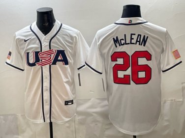 Nolan McLean #26 USA Baseball 2026 World Baseball Classic Home Stadium Jersey White