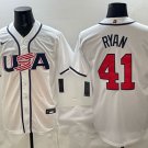 Joe Ryan #41 USA Baseball 2026 World Baseball Classic Home Stadium Jersey White