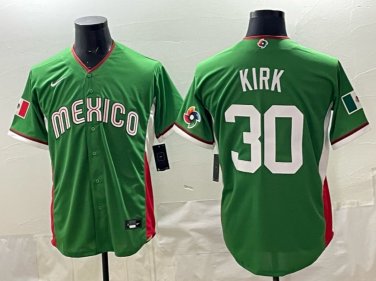 Alejandro Kirk #30 Mexico Baseball 2026 World Baseball Classic Road Stadium Jersey Green