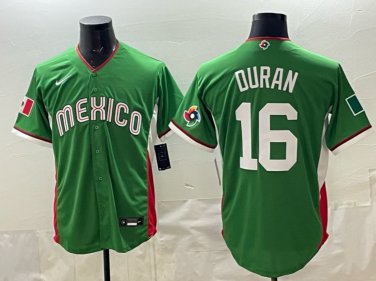 Jarren Duran #16 Mexico Baseball 2026 World Baseball Classic Road Stadium Jersey Green