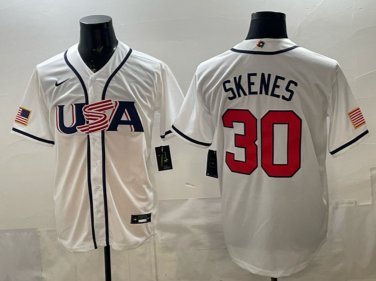 Paul Skenes #30 USA Baseball 2026 World Baseball Classic Home Stadium Jersey White