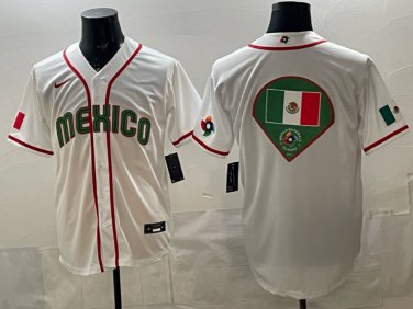 Mexico Baseball 2026 World Baseball Classic Road Stadium Jersey White