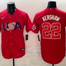 Clayton Kershaw #22 USA Baseball 2026 World Baseball Classic Home Stadium Jersey Red