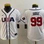Youth Aaron Judge #99 USA Baseball 2026 World Baseball Classic Home Stadium Jersey White